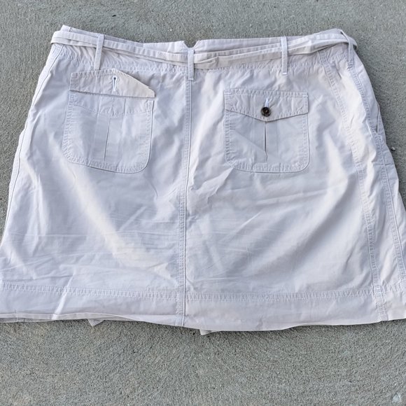 Lands' End Light Tan Khaki Cotton Skort Mini Skirt and Sash Belt 16 - Picture 2 of 3